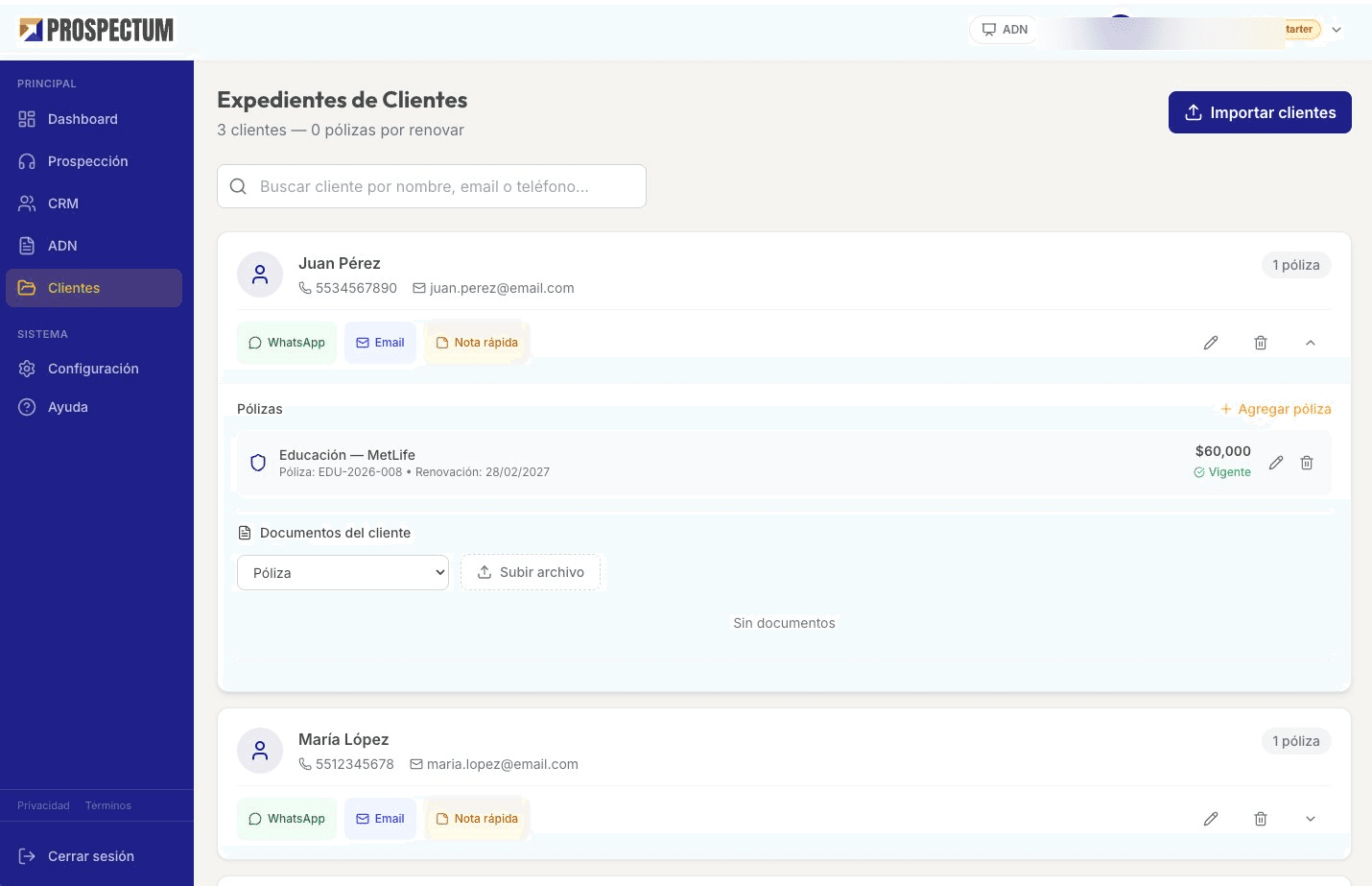Expedientes y renovaciones